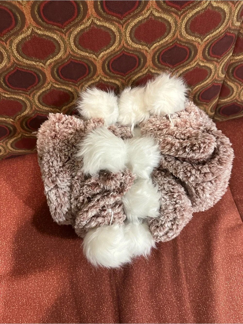 DW Home Plush Pom Throw - Dusty Rose